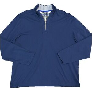 Robert Graham Men's Navy Blue Long Sleeve 4XL 1/4 Zip Pullover